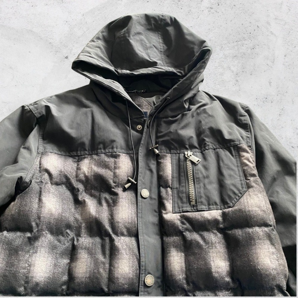 Pendleton Mens Large Puffer Jacket Plaid Hooded D… - image 2